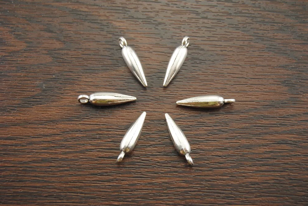 30 pcs  Silver Color Plated 5x21mm Conical Rivet Charms Pendants fit Bracelets & Bangles Jewelry  A1218 SALE