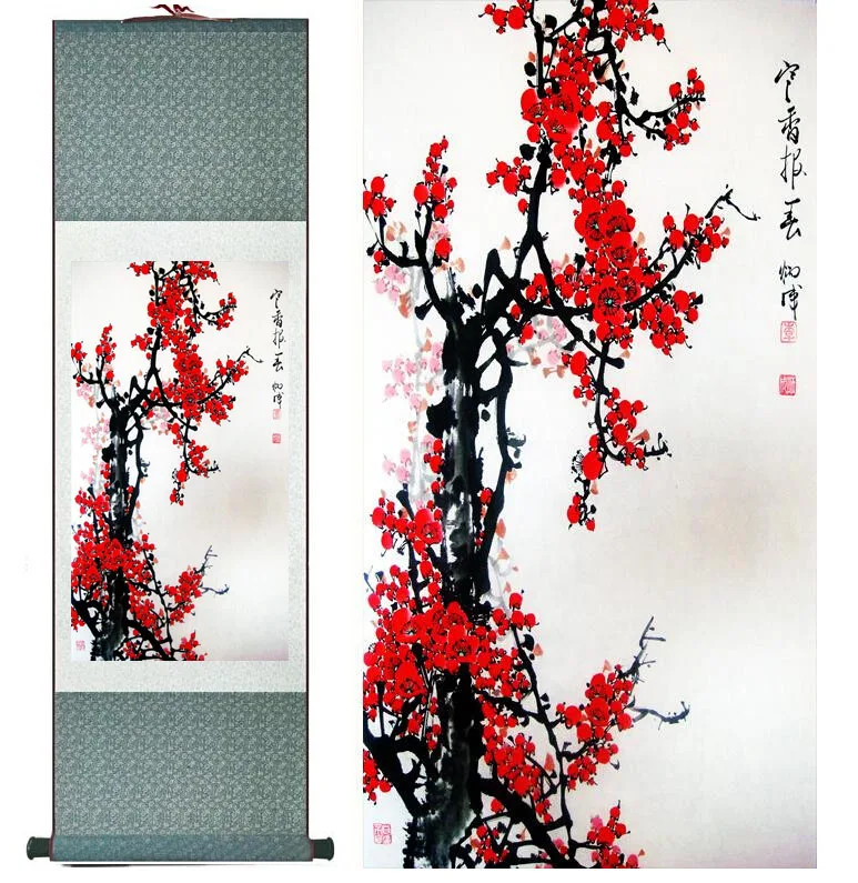 

plum blossom Flower painting Home Office Decoration Chinese scroll painting plum blossom painting