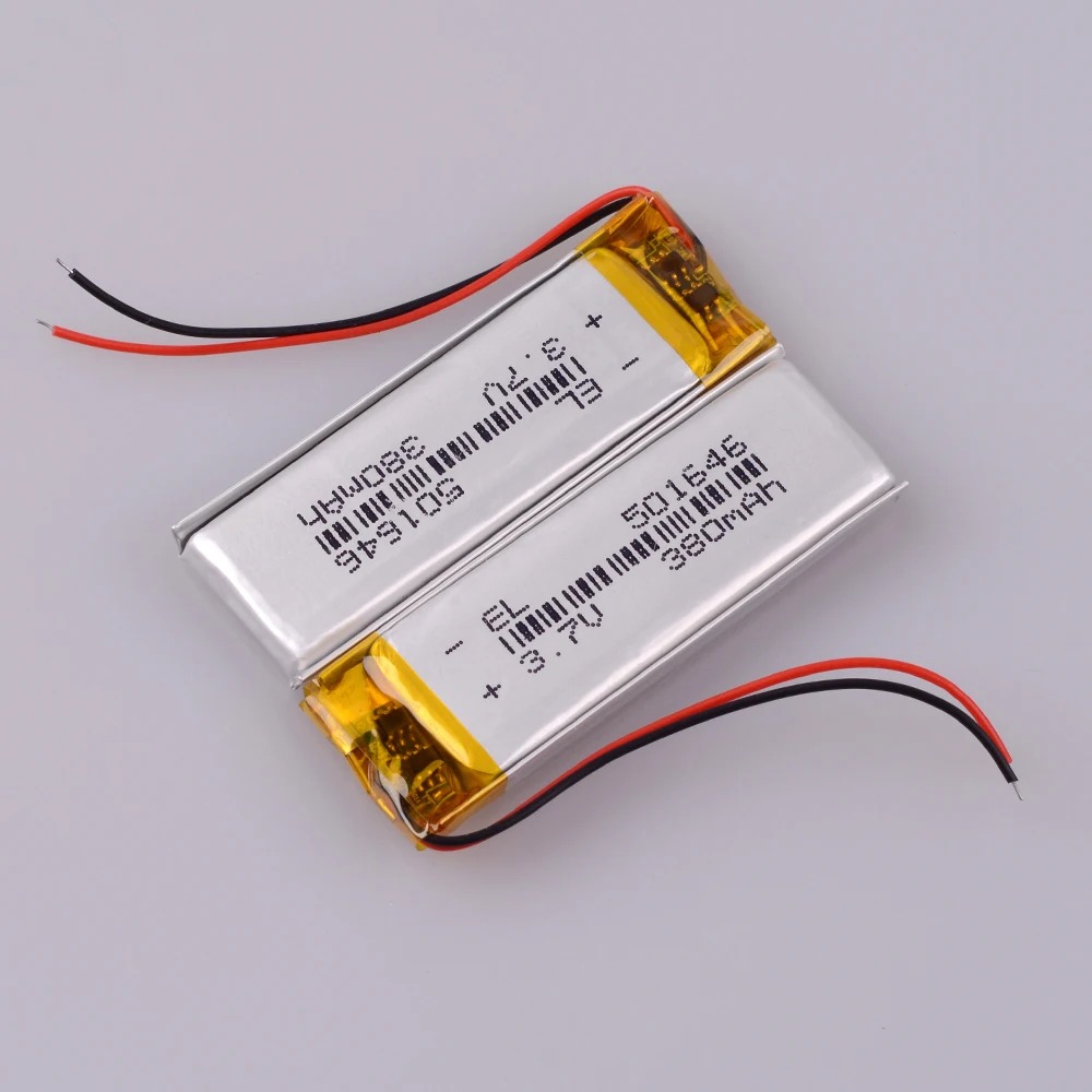Литий-полимерная аккумуляторная батарея 3,7 в 380 мАч 501646 для Mp3 Mp4 DIY TWS Lenovo с аккумуляторным отсеком bluetooth гарнитура