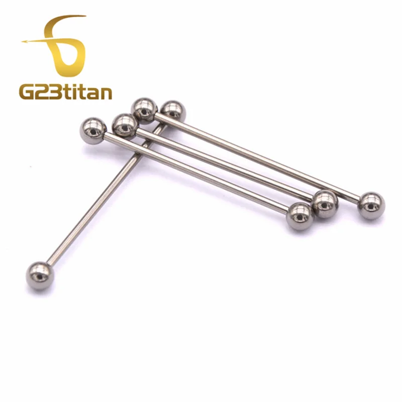 G23titan 14G G23 Titanium Vertical Industrial Piercing Barbell Ear Piercing Jewelry SGS Certification