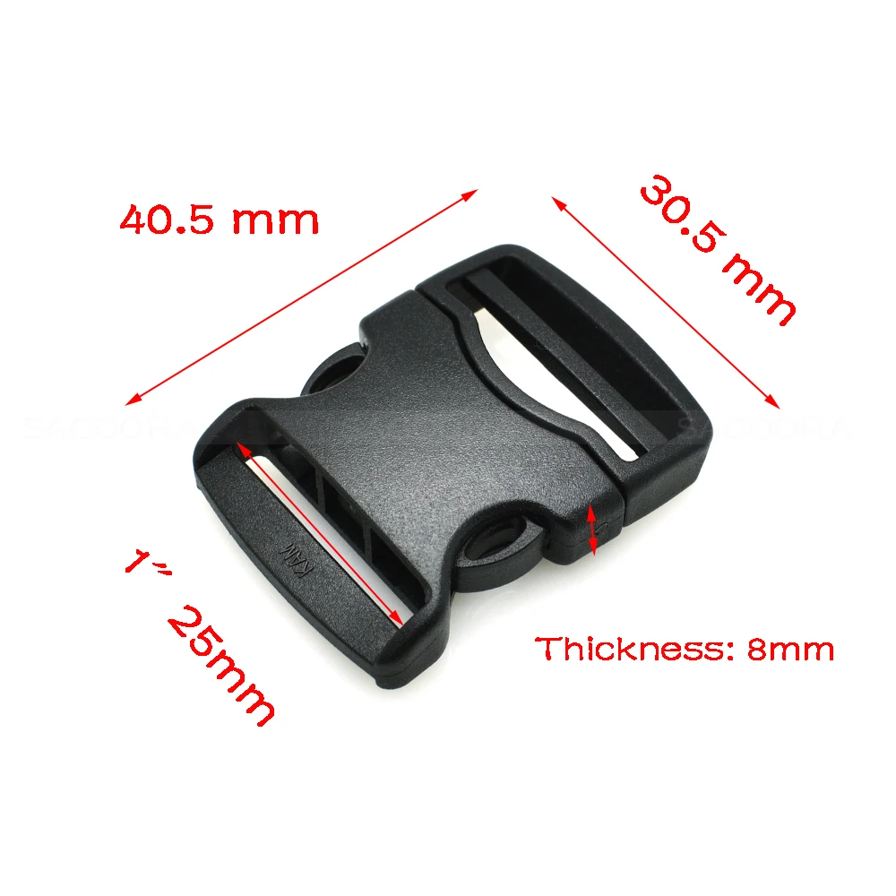 10pcs Heavy Duty Adjustable Quick Side Release Plastic Buckles Detach Buckle Belt Clip Backpack Accessories Black