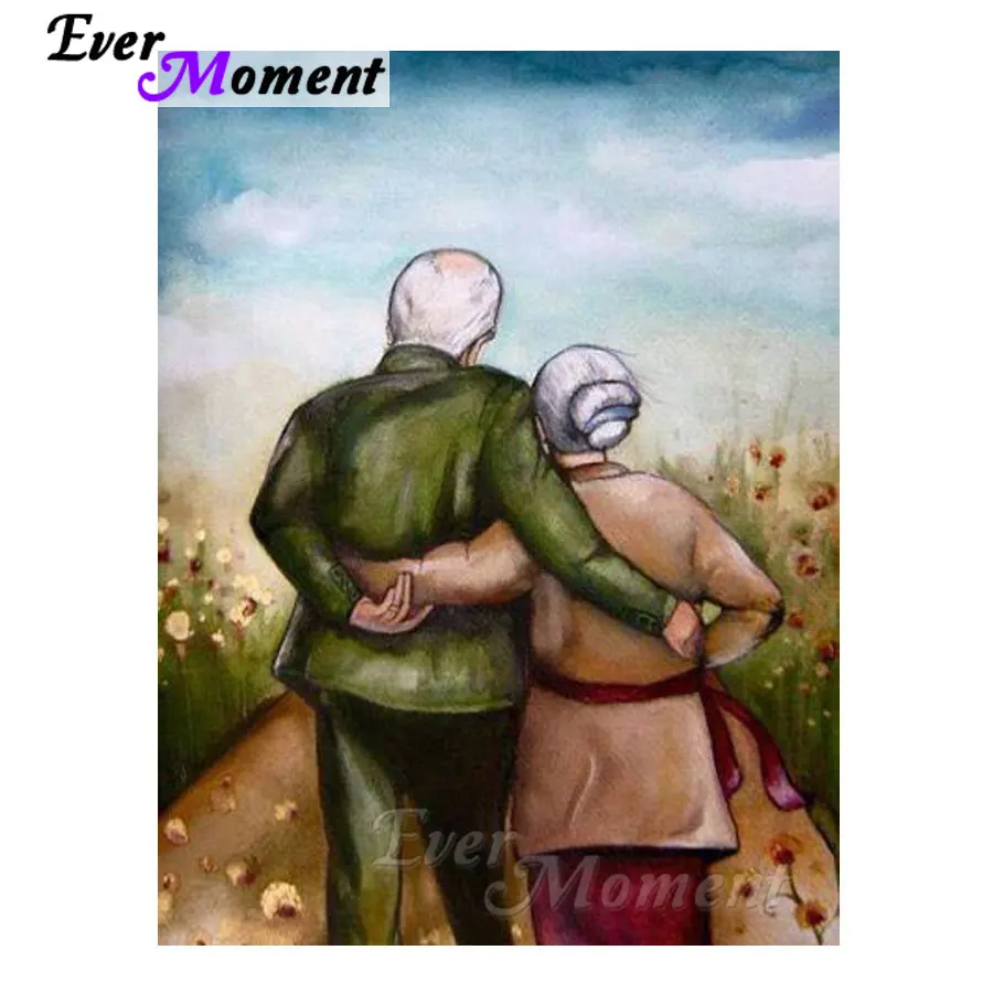 

Ever Moment Diamond Painting Old Couple Cross Stitch 5D DIY Handmade Mosaic Diamond Embroidery Home Decorations Gift ASF1251