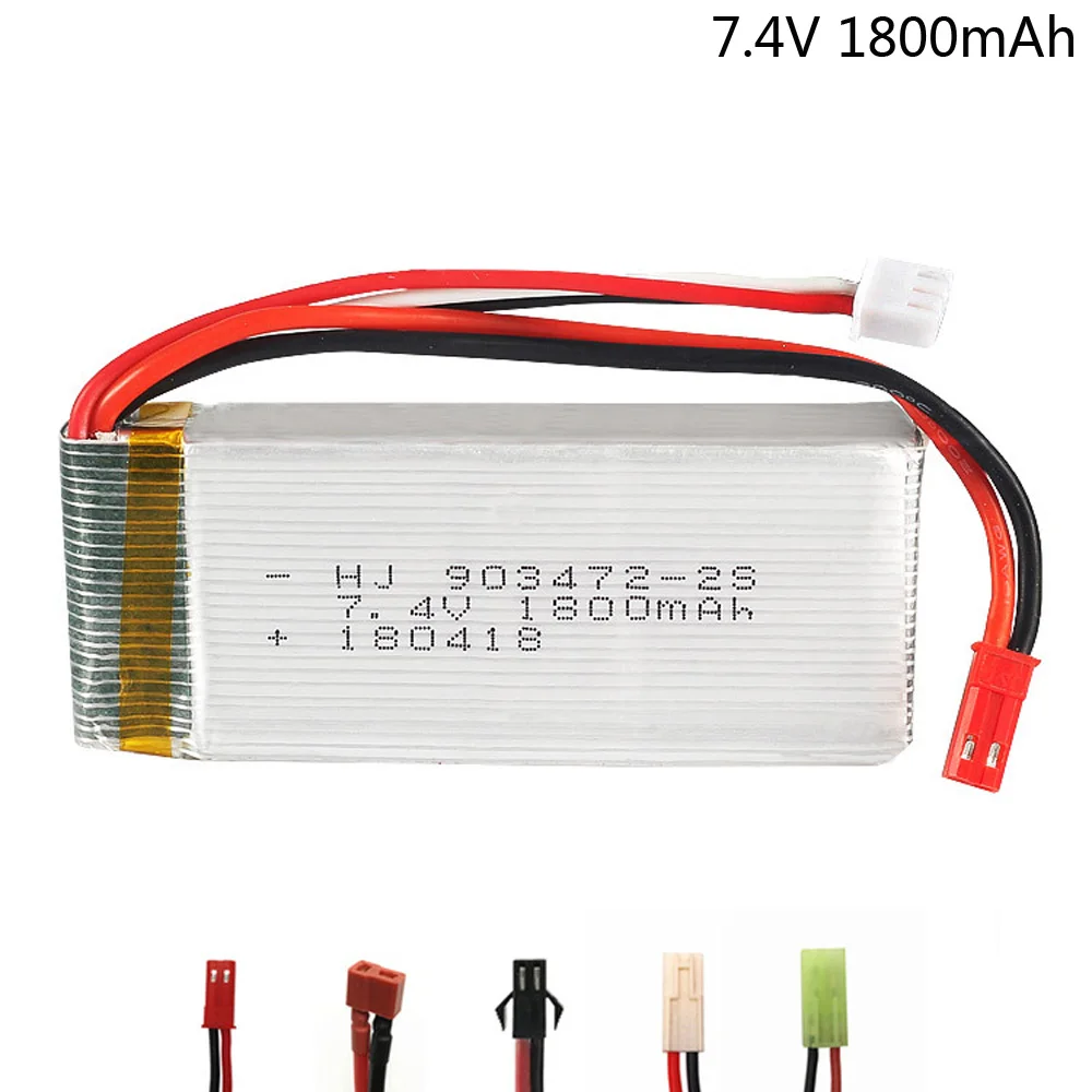 

7.4V 1800mAh Lipo Battery For WLtoys L959 L969 L979 L202 L212 Remote control cars Huanqi 955 RC boat 2S 903472 20c toy parts