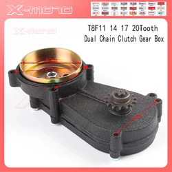 T8F Dual Chain Clutch Gear Box Black 11 13 14 17 19 20 tooth For 43cc 47cc 49cc Mini Moto Pit Dirt Bike Quad ATV Buggy Go kart