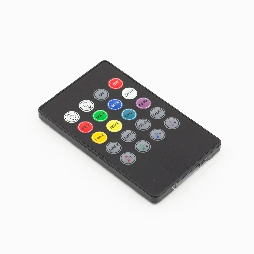 New 20 Key 12-24V 72W 38KHz Music IRController Black Sound Sensor Remote For RGB LED Strip High Quality