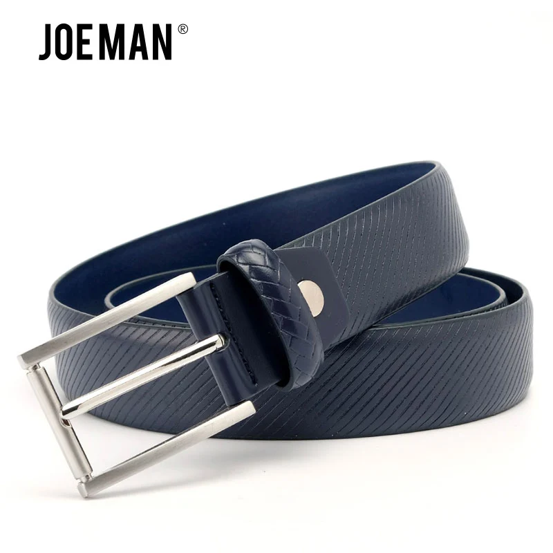 

Classic Genuine Leather Striped Belts for Men Casual Belt 3.5cm Width Black Dark Blue Dark Brown Ceinture homme