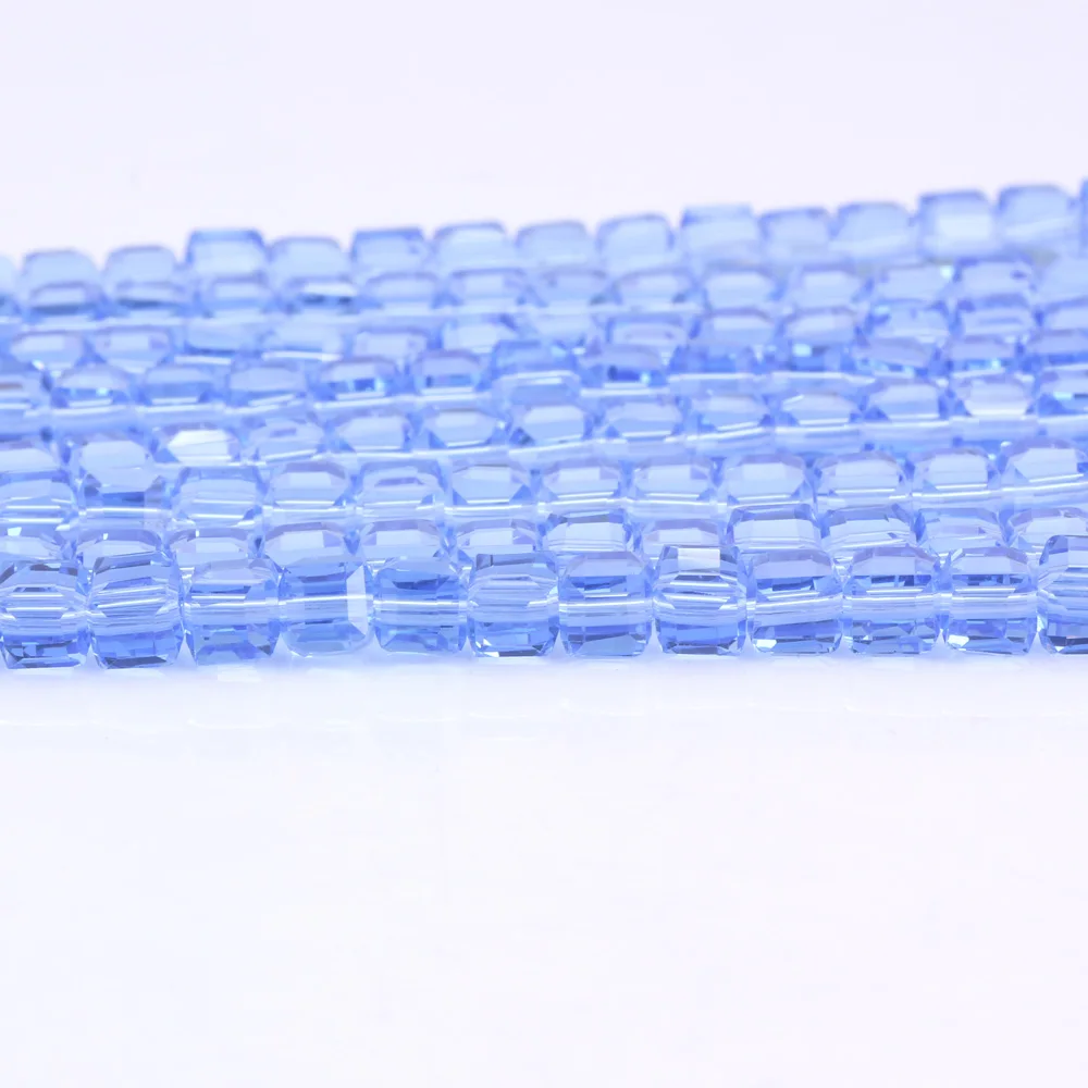 OlingArt Square 3/4/6/8MM Austria Crystal Beads charm Glass Beads blue color Loose Spacer Bead for DIY Jewelry Making