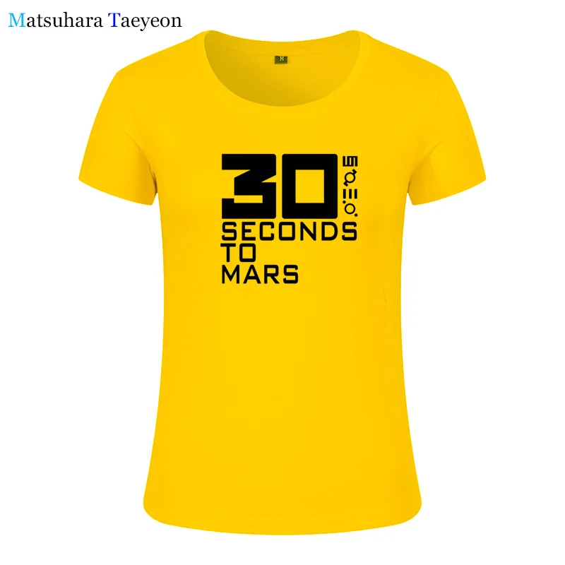 30 Seconds To Mars fashion Women T Shirts Music Band T-shirt Short Sleeve Cotton 30STM Women T-shirt Tops Tee T155