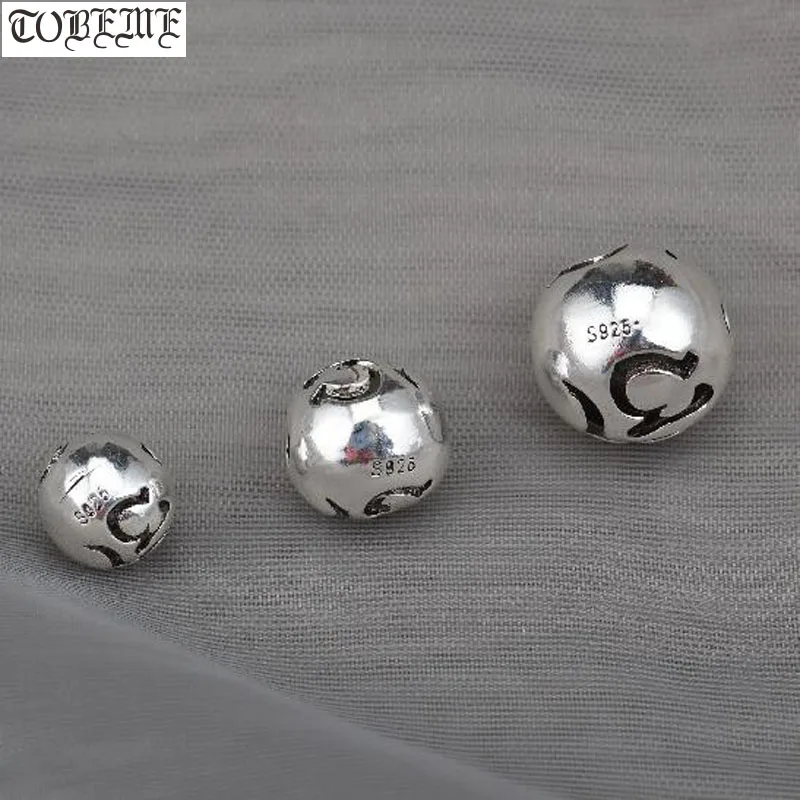 

100% 925 Silver Tibetan OM Beads Vintage Sterling Buddhist OM Beads Thai Silver Tibetan Beads