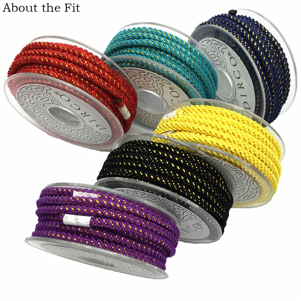 About the Fit 3.5mm 2M/Roll Braided Metallic Yarn Jewelry Making Thread Bracelet Rope Necklace String Beading Crafts Woven Cords