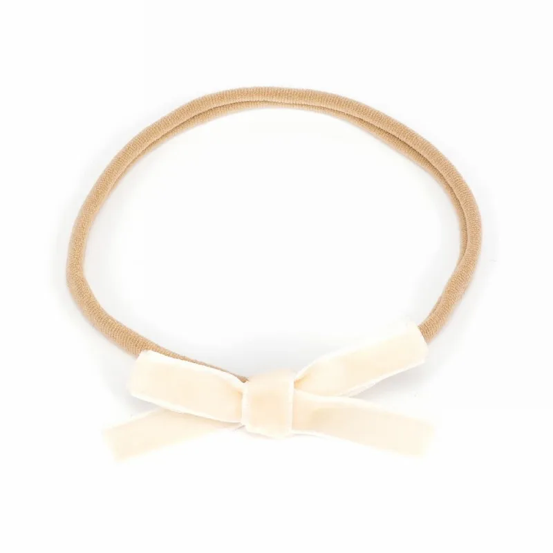 16Pcs/Lot Petite Velvet Ribbon Bow Baby Headband Hand-tied Hair Band For Newborn Infant Hair Accessory