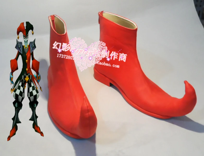 LOL Shaco Red Halloween Clown Cosplay Shoes Boots H016