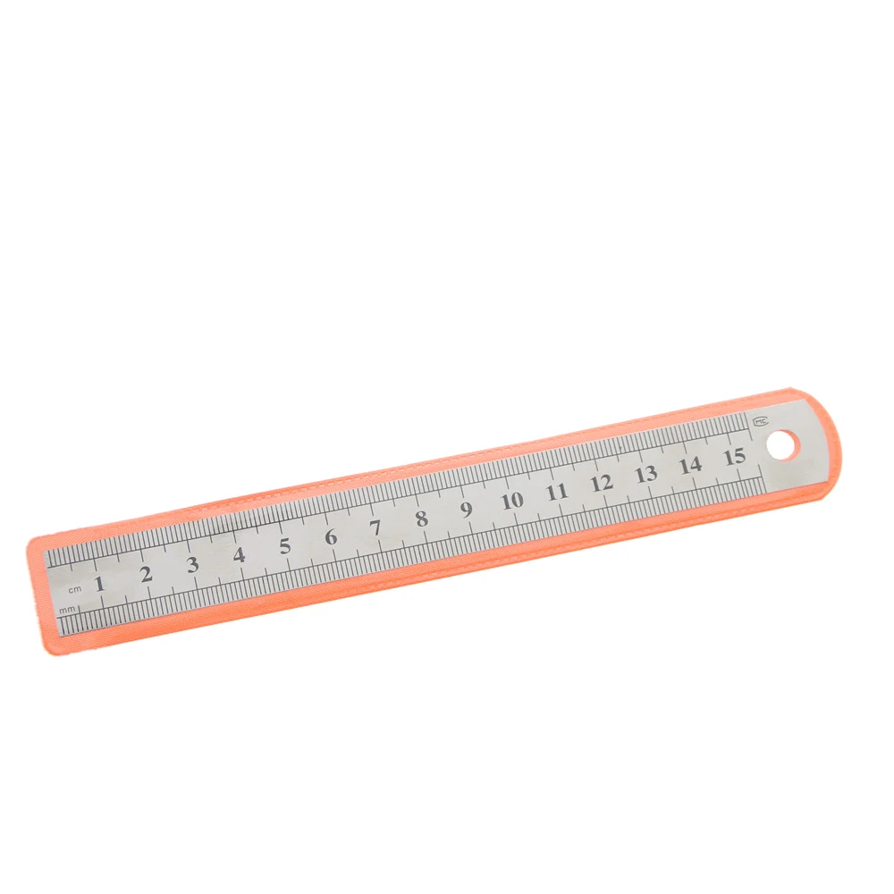 2 Pcs 15cm 6 Inch Stainless Steel Metal Straight Ruler Precision Double Sided Learning Office Stationery Drafting Supplies