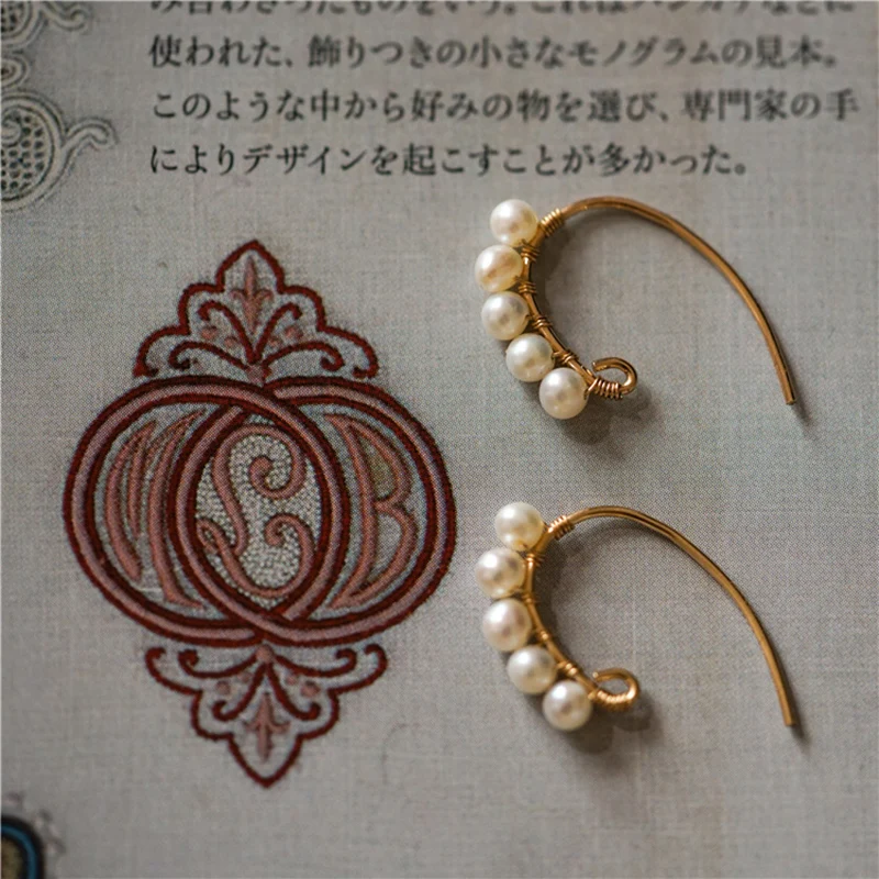 Pearl Earrings Handmade Gold Filled Jewelry Vintage Charm Brincos Minimalist Jewelry Oorbellen Pendientes Earrings For Women