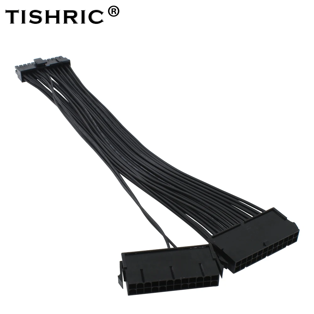 TISHRIC Molex Dual PSU ATX 24Pin Power Supply Adapter Cable Sync Synchronous ADD2PSU Starter Extender For Bitcoin Mining Miner