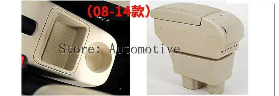 Car Armrest Box Case For Skoda Fabia 2008-2013  Armrest Central Store Content Storage Box With Cup Holder Ashtray