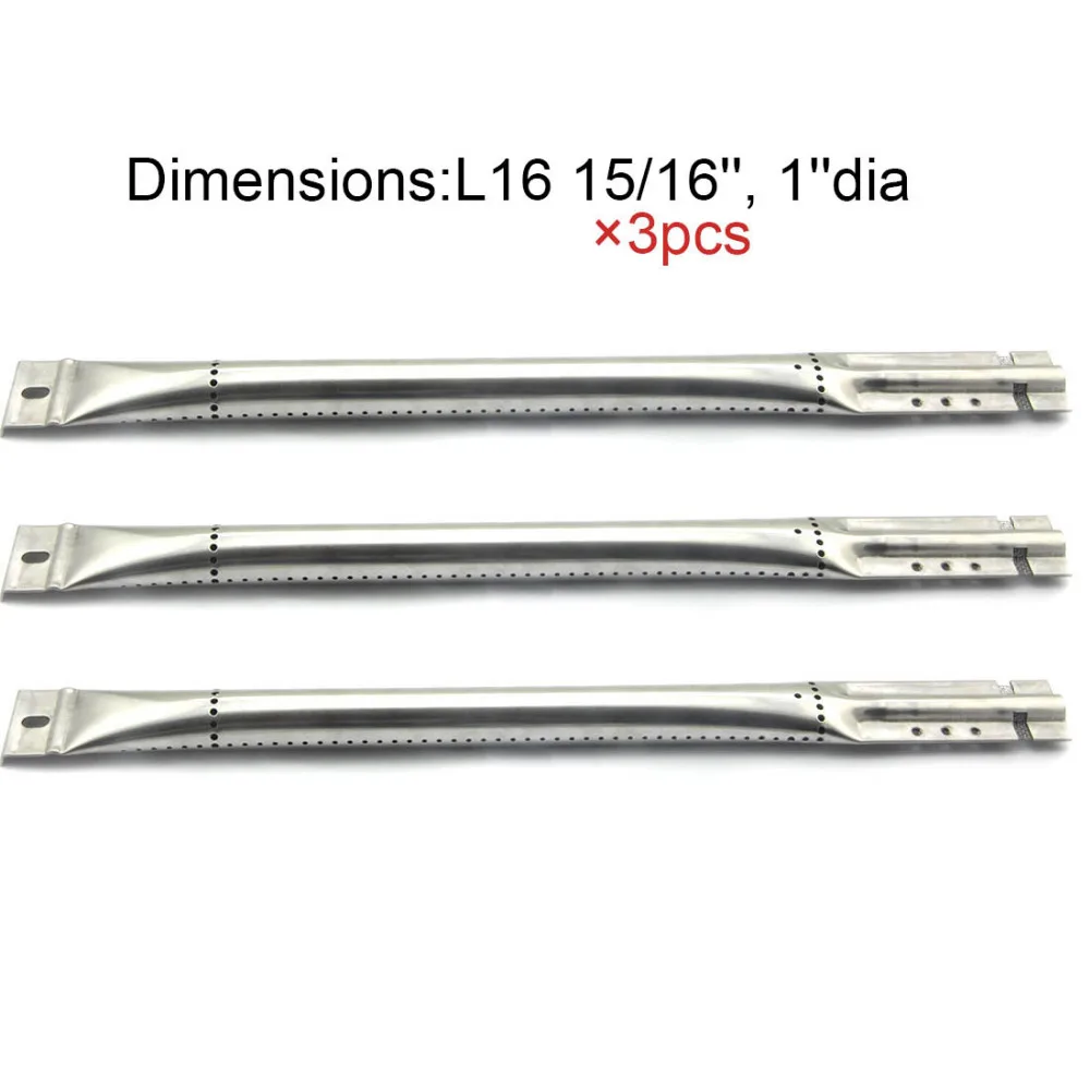 

BBQ Parts 15641 Gas Grill Replacement 16.9 Inch Straight Stainless Steel Burner For Charmglow Charbroil 3pack