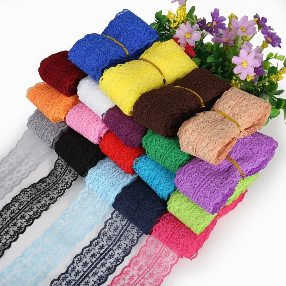 5Yards 45mm Lace Roll Spool Fabric Ribbon Netting Fabric Wedding Lace Decoration Trim Garment Apparel Tulle Roll Party Supplies