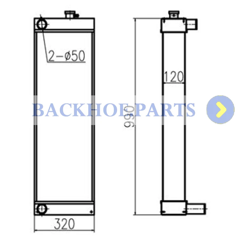 New Water Tank Radiator Core Assy for JCB JS200 JS220 JS220LC