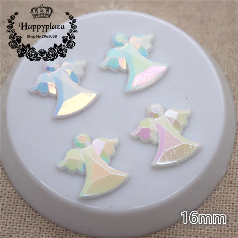 100pcs 16mm Shiny AB  Ivory/Pink/Blue Acrylic Angel Fit for Baby Shower Decoration First Birthday Party Souvenirs DIY