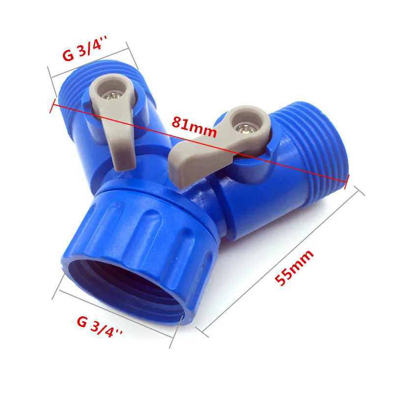 1 Pcs Y Faucet Adapter Shunt Switch Two-way Control Valve Adapter For G3 / 4 \'\' Connector Garden Irrigation System Tools