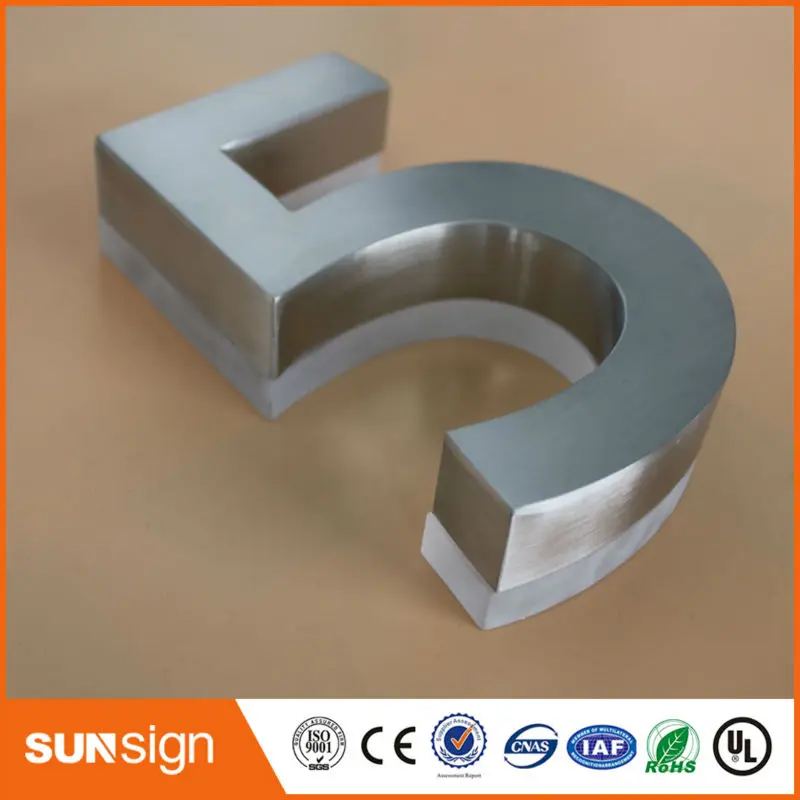 H 20cm Wholesale stainless steel illuminated led house number custom 3d signs