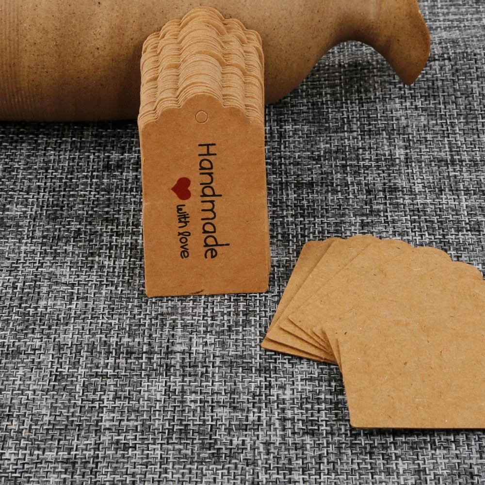 100 قطعة/الوحدة DIY كرافت ورقة العلامات صدفي مستطيل عيد الميلاد الزفاف لصالح حفلة عيد ميلاد كرت هدية التسمية فارغة الأمتعة العلامات #4