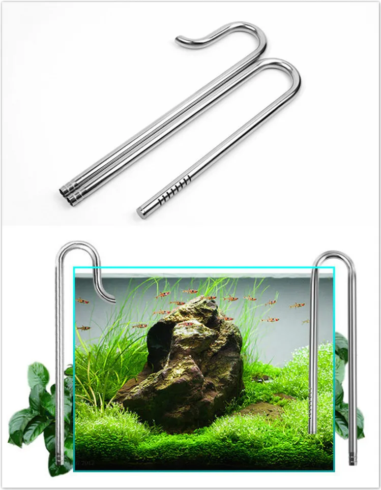 Stainless Steel Aquarium Inflow Outflow Lily Water Pipe Canister Filter Set Fish Water Plant Tank Landscape 12/16mm 16/22mm Tube