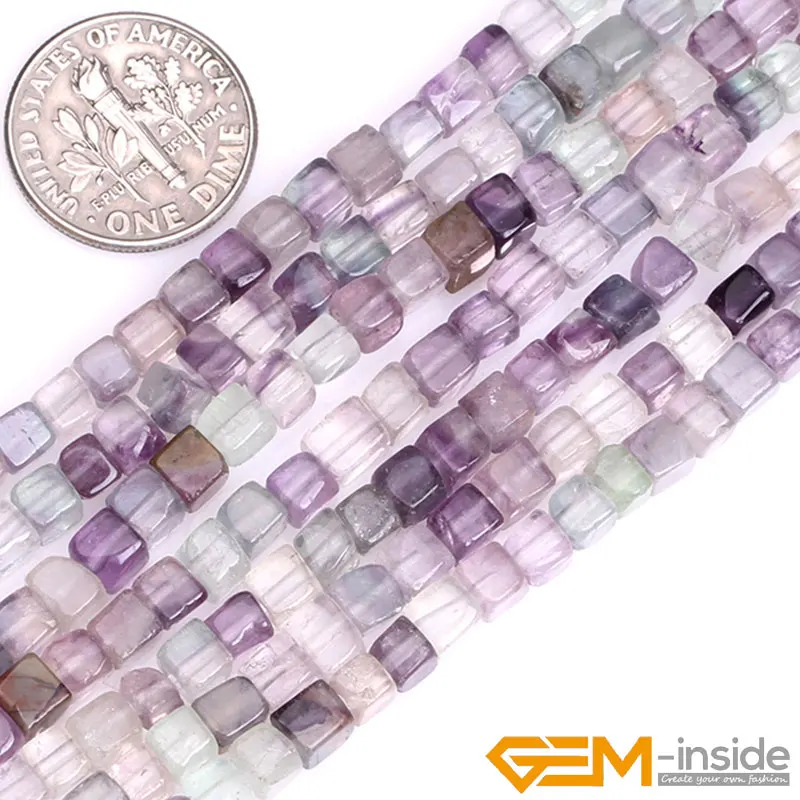 Natural Stone Cube Square Loose Beads For Jewelry Making 15 inch DIY Bracelet Necklace Jewelry Bead Quartzs Jaspers about 98 pcs