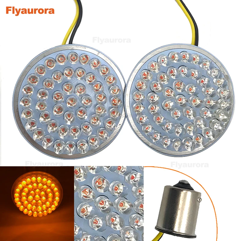 Flyaurora 2pcs LED Turn Signal Light 12V Motorcycle Amber lndicators Blinker Flashers For Moto Motorbike Motorcycle Accessories