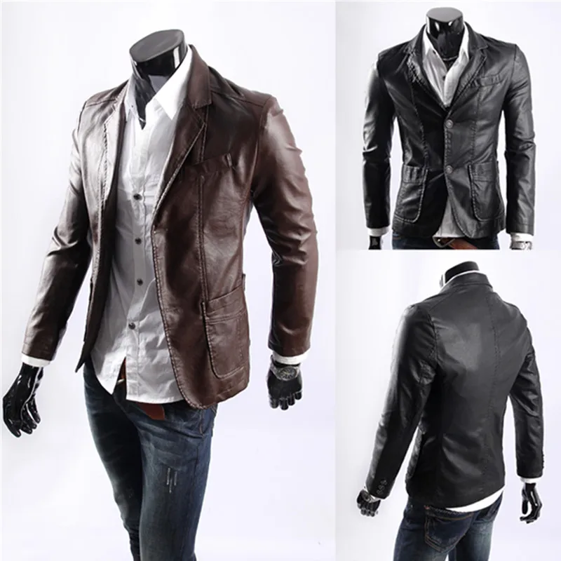 Chaqueta de cuero para hombre, abrigo ajustado, talla grande, nuevo estilo, 2021, M-7XL