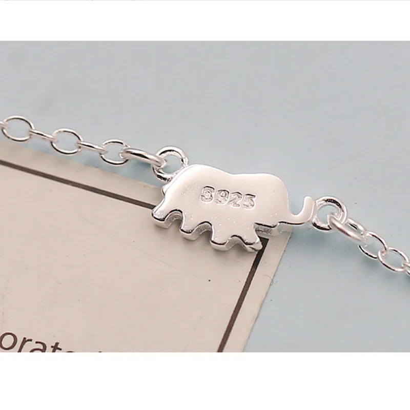 ANENJERY Silver Color Cute Elephant Necklace Women Clavicle Chain choker collar Mother's Day Gift  S-N342