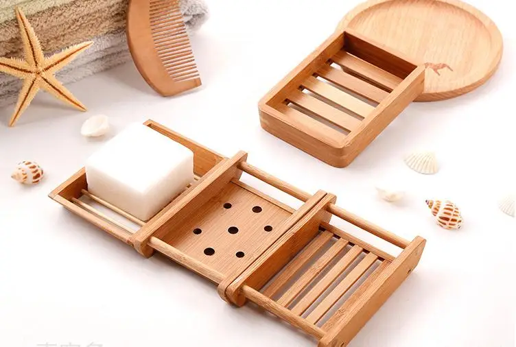 creative bathroom handmade draining wooden simple bamboo soap box soap dish lin3050