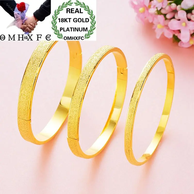 OMHXFC Wholesale European Fashion Woman Girl Party Birthday Wedding Gift Elegant Sand 18KT Gold Bangles Bracelets BE21