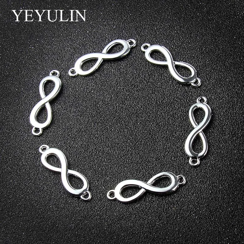 20pcs Silver Plated Infinite Symbol Alloy Connector Charms For Necklace Bracelet DIY Jewelry Making