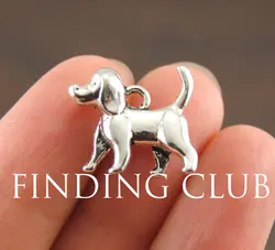 10 pcs  Silver Color 3D Puppy Dog Charm DIY Metal Bracelet Necklace Jewelry Findings A1104  SALE