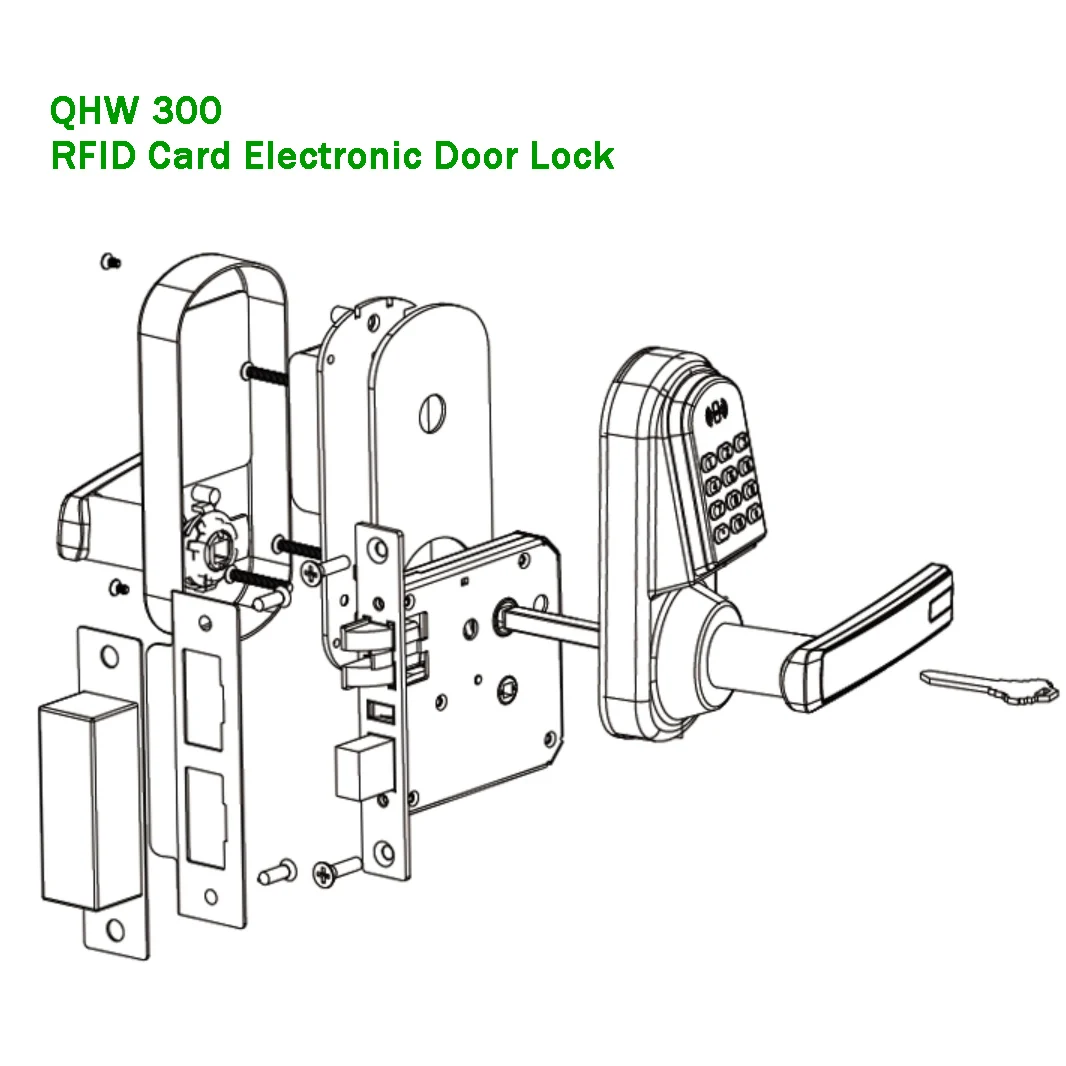 Smart Electronic Lock Mechanical Key IC Card Replace knob lock Electric Door Lock Handle Home Apartment Lock Hotel RFID Lock