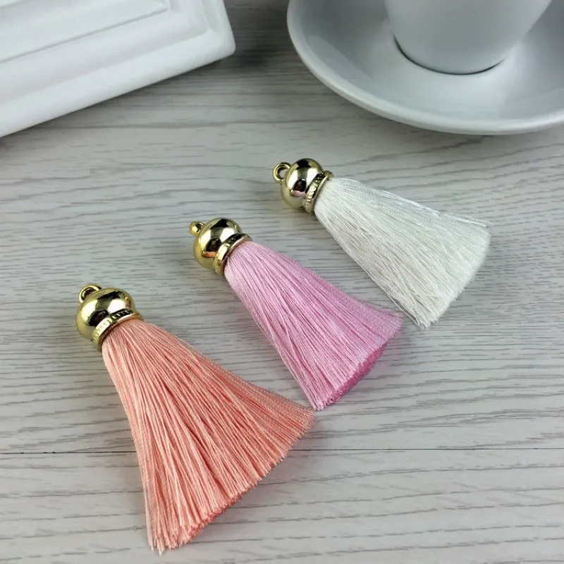 New Cute Girl Silk Tassel Keychain For Women Tassels Key Chain Ring Bag Purse Trinket DIY Charm For Jewelry Making Accessiories