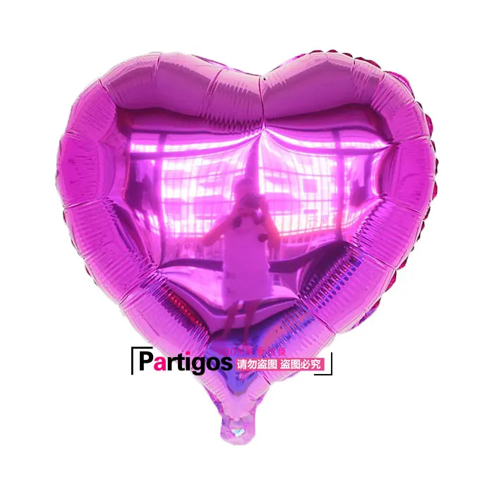 9pcs/lot 18 inch Pure Heart Foil Balloons Helium Pearl Pink Purple Wedding Events Birthday Party Decor Valentine\'s Day Gift Ball