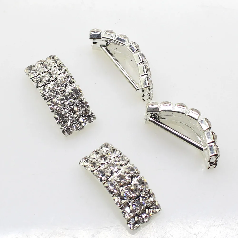 10Pcs/Set 20*9mm U Shape Rhinestone buckle Diamante Wedding Supplies Card Accessory Ribbon Decorative Deduction DIY