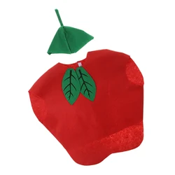 Kids One Piece Apple Costume Non-woven Fabric Fruit Outfit Party Fancy Dress