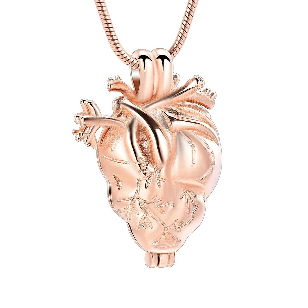 Trendy Tiny vial in anatomia Heart Cremation jewelry ashes keepsake funeral for Memorial eternity secret stash Pendant necklace