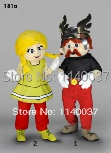 mascot Viking Couple Mascot Costume Cartoon Character carnival costume fancy Costume party