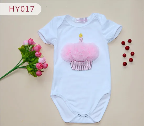 Neugeborenen baby mädchen bodys Blume kuchen kleinkind baumwolle overall kleidung Infant geburtstag mädchen outfit roupas infantil meninas