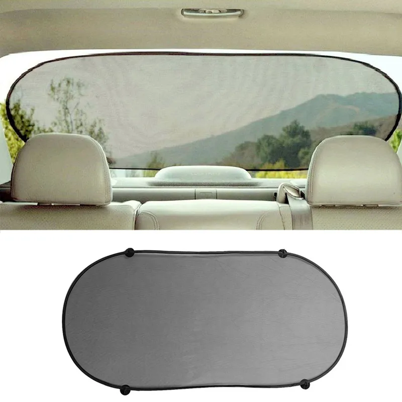 100*50cm Black Gauze Cling Car Rear Window UV Blinds Visor Windshield Sun Shades Sucker Mount