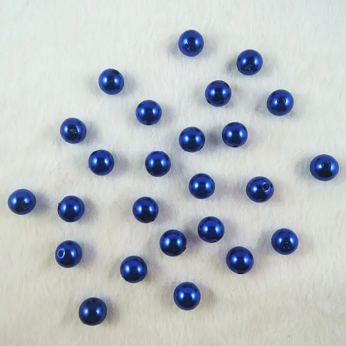 Wholesale 6.8.10.12mm Navy Blue Fashion Round Pearl Imitation Acrylic Pearl Beads DIY Jewelry Fingdings  AB-07