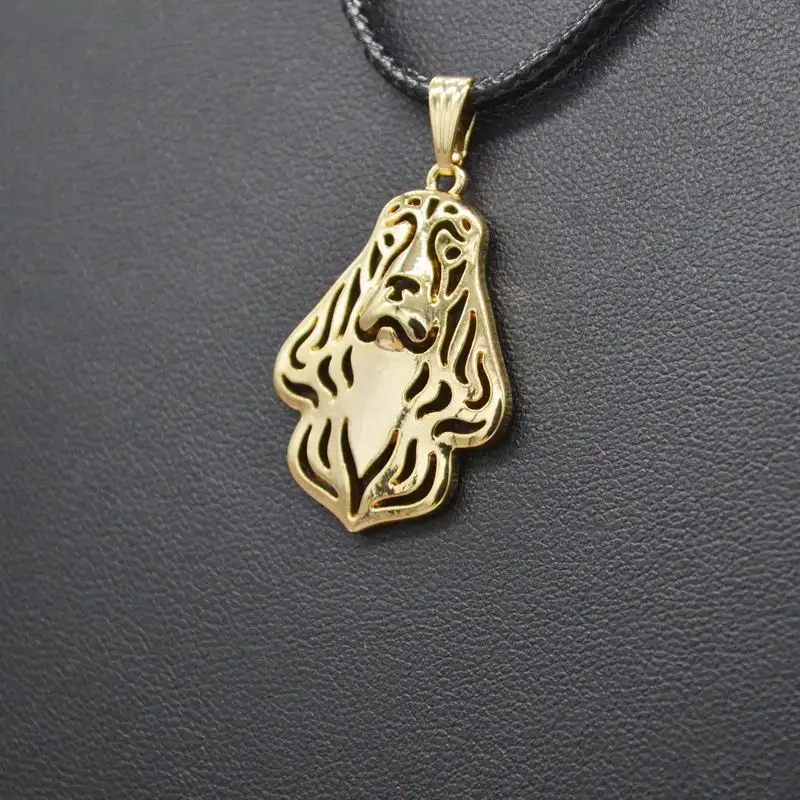 Lovers Metal English Cocker Spaniel Necklaces Rope Chain Women's Jewelry Dog Pendant Necklaces