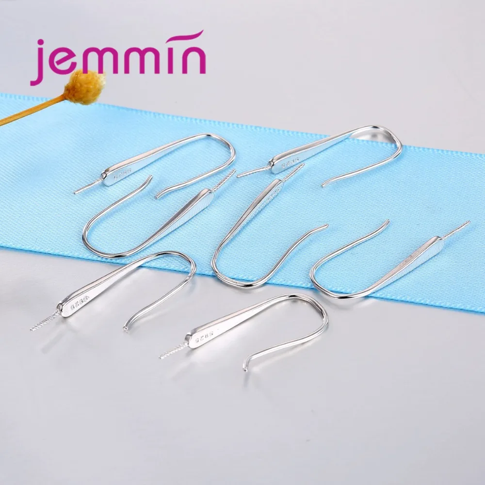 New Arrival Simple Smooth DIY Earrings Hooks for Women 925 Sterling Silver Jewelry Accessories 10PCS Sale