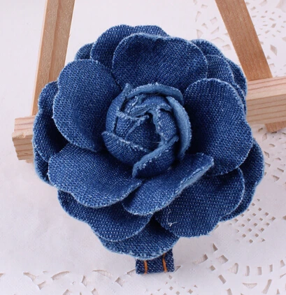 2016 Nieuwe Mode Jean Rozet Bloem Haarspelden Handgemaakte Blauw Denim Haar Clips Haarspelden Meisjes Vrouwen Haarspeldjes Haar Accessoires