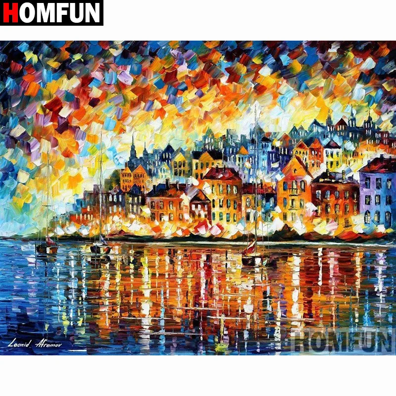 HOMFUN Full Square/Round Drill 5D DIY Diamond Painting \